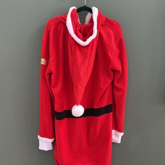 Tipsy Elves SANTA CLAUSE Christmas JUMPSUIT ONESIE WITH FUR Men’s Large - Picture 9 of 11